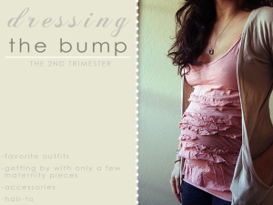 Check out this mom's post on her site for some inspiration on dressing your bump! Source: here.
